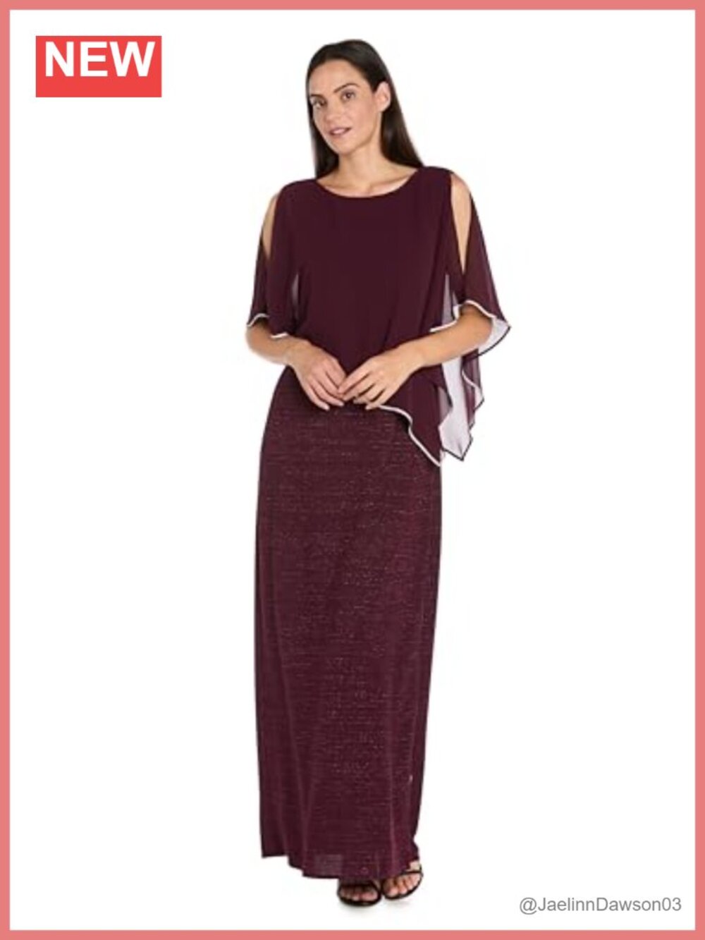 R&M Richards Evening Elegance Poncho Gown Formal Dress